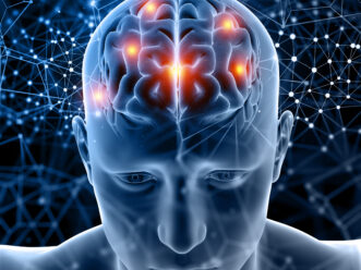 3D medical figure with brain highlighted Parkinson scaled 1