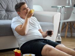 Fat,Overweight,Teenager,Boy,Has,Bad,Nutrition,,Eat,Unhealthy,Food. bimboobeso